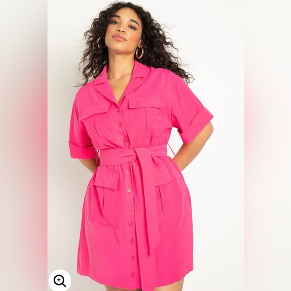 Eloquii Dresses & Skirts - ELOQUII Mini Shirtdress With Cargo Details